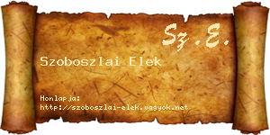 Szoboszlai Elek névjegykártya